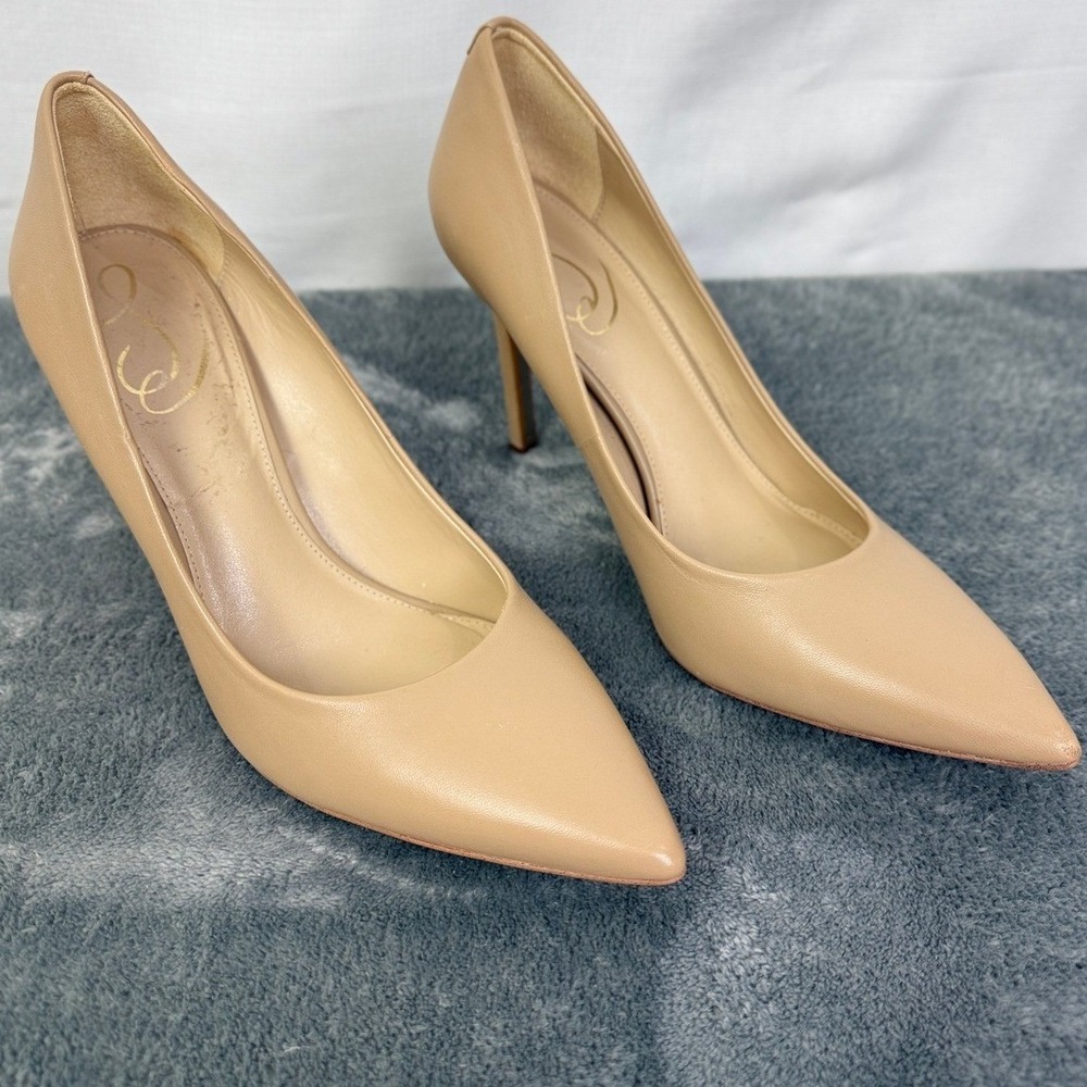 Sam Edelman Pointed Toe Pumps Classic Stiletto Heel Nude Beige Shoes‎